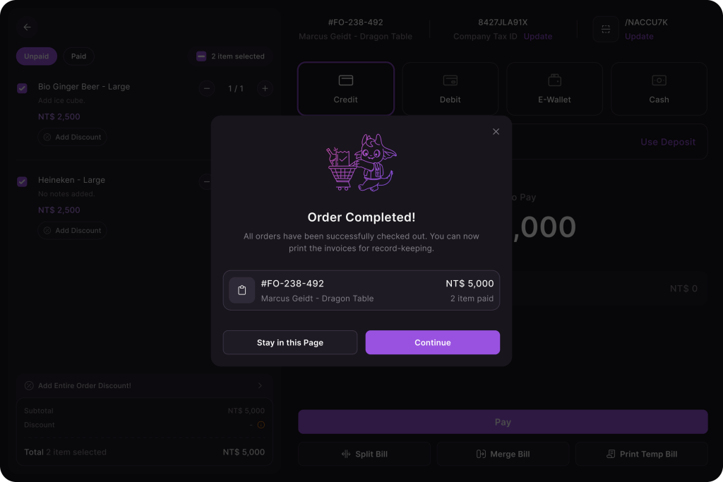 POS Step 02 - Checkout