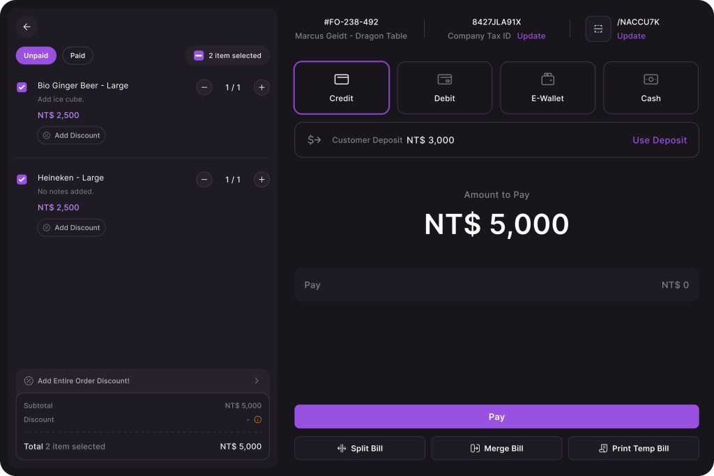 POS Step 03 - Checkout